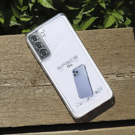 Чехол силиконовый для Samsung Galaxy S21FE, с защитой камеры, X-CASE, прозрачный