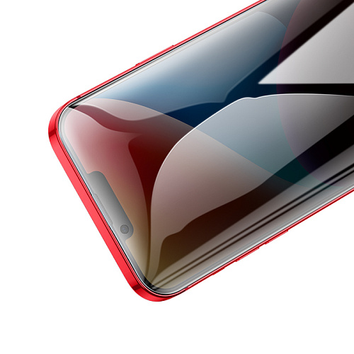 Защитное стекло на iPhone 13 (6.1)/13 Pro/14/16e, A777 Plus, HOCO, антишпионское, черное