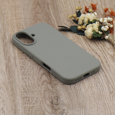 Чехол-накладка для iPhone 17, Silicon Case, магнитный (MagSafe), без лого, X-CASE, серый