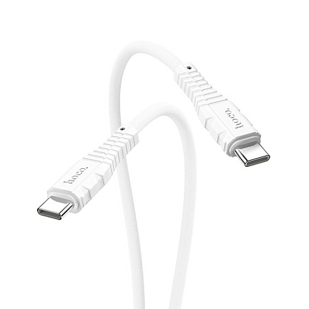 Кабель Type-C на Type-C, HOCO, X67, nano силиконовый, 1м,  60W, белый