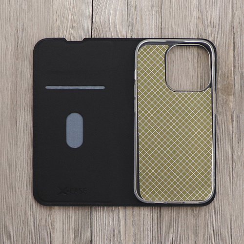 Чехол-книжка для iPhone 13 Pro, X-CASE, боковой, черный