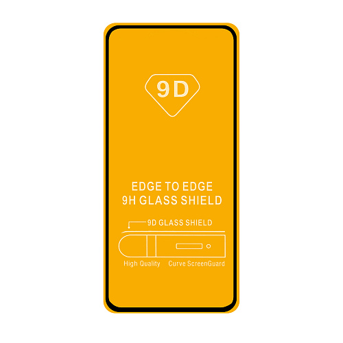 Защитное стекло на Vivo Y53S, 9D, черное, X-CASE