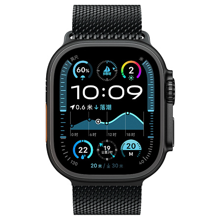Ремешок на руку для Apple Watch 44/45/46/49 мм, HOCO, WA33, Milanese loop, застежка зонтиком, черный