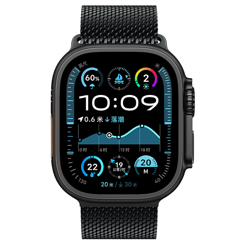Ремешок на руку для Apple Watch 44/45/46/49 мм, HOCO, WA33, Milanese loop, застежка зонтиком, черный