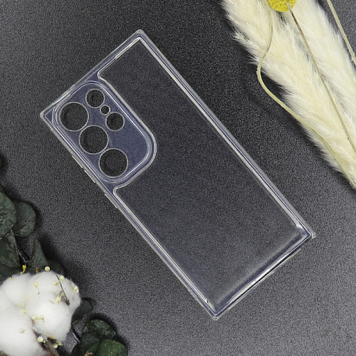 Чехол силиконовый для Samsung Galaxy S24 Ultra, с защитой камеры, X-CASE, прозрачный