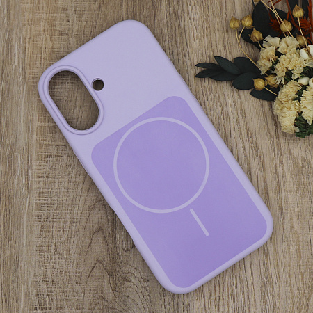 Чехол-накладка для iPhone 17, Silicon Case, магнитный (MagSafe), с дизайном, без лого, X-CASE, сиреневый
