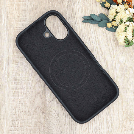 Чехол-накладка для iPhone 17, Silicon Case, магнитный (MagSafe), с дизайном, без лого, X-CASE, черный
