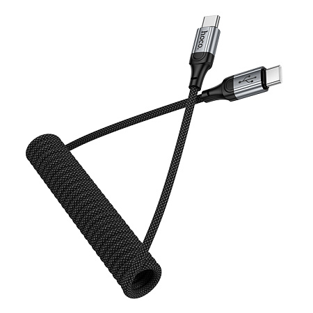 Кабель Type-C на Type-C, HOCO, X121, витой, 1.5м, 60W, черный
