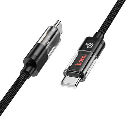 Кабель Type-C на Type-C, HOCO, U116, 60W, 1.2м, черный