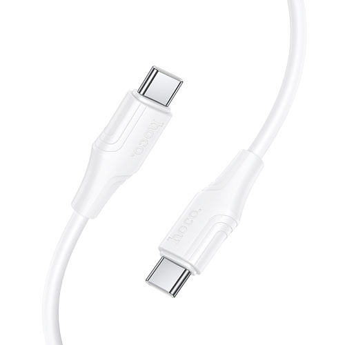Кабель Type-C на Type-C, HOCO, X124, силиконовый, 1м, 60W, белый