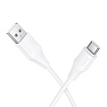 Usb кабель Type-C, HOCO, X124, силиконовый, 1м, ток до 2.3A, белый