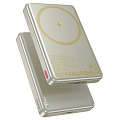 Универсальный Доп. Аккумулятор 10000mAh, Q26A, HOCO, 1 PD 20W, беспроводная зарядка (MagSafe), титановое золото