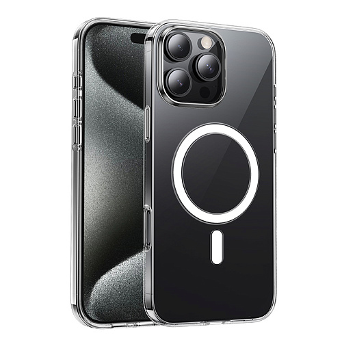 Чехол для iPhone 16 Pro, PC+TPU, Магнитный (MagSafe), AS4, HOCO, прозрачный