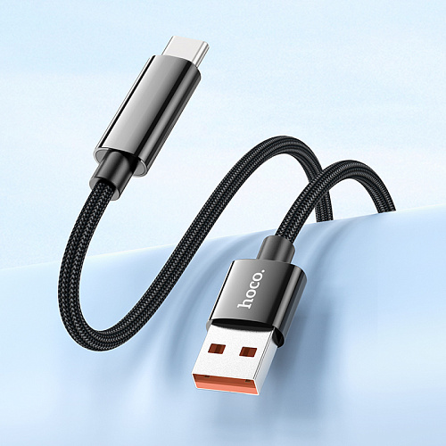 USB Кабель Type-C, HOCO, U125, 1.2м, 5A с дисплеем, черный