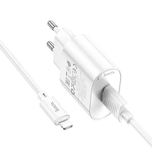 Сетевое зарядное устройство, 1 USB 10.5W (C109A), HOCO, Lightning, белый
