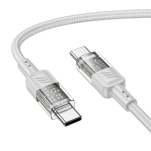Кабель Type-C на Type-C, HOCO, U129, 60W, 1.2м, серый