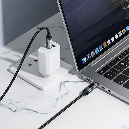 USB Кабель Type-C, HOCO, U148, 1.2м, 100W с дисплеем, черный