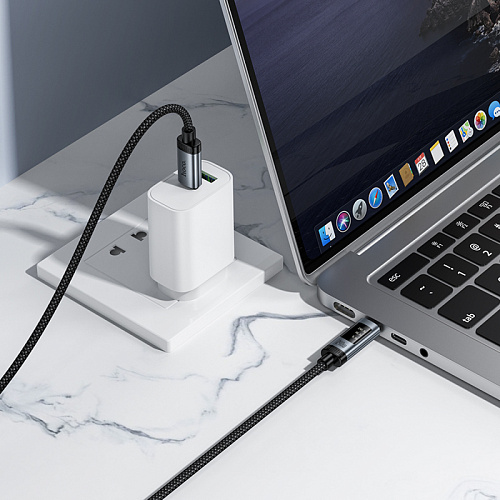 USB Кабель Type-C, HOCO, U148, 1.2м, 100W с дисплеем, черный