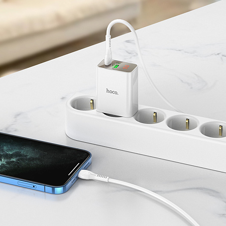 Сетевое зарядное устройство, 1 PD 20W + 1 USB 3.0 QC (C100A), HOCO, белый