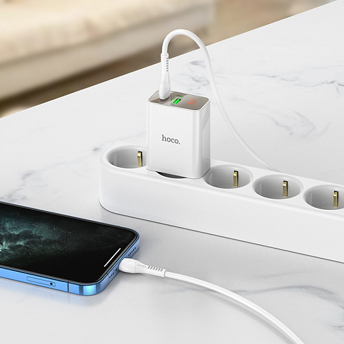 Сетевое зарядное устройство, 1 PD 20W + 1 USB 3.0 QC (C100A), HOCO, белый