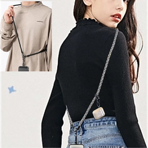 Ремешок на шею/плечо с креплением под чехол, толстый, цвет №4, серый