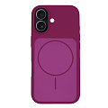Чехол-накладка для iPhone 17, Silicon Case, магнитный (MagSafe), с дизайном, без лого, X-CASE, винный