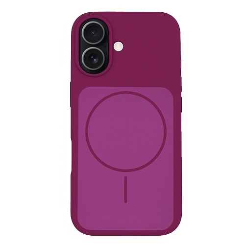 Чехол-накладка для iPhone 17, Silicon Case, магнитный (MagSafe), с дизайном, без лого, X-CASE, винный