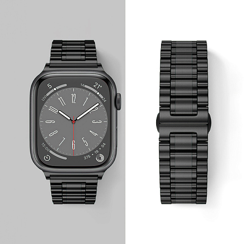 Ремешок на руку для Apple Watch 44/45/46/49 мм, HOCO, WA32, стальной, черный
