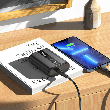 Универсальный Доп. Аккумулятор 10000mAh, Q3 Pro, HOCO, выход: 1 USB (22.5W)+PD (20W), черный
