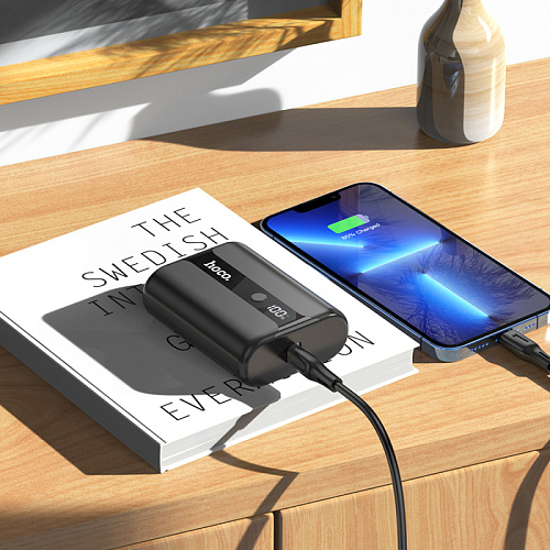 Универсальный Доп. Аккумулятор 10000mAh, Q3 Pro, HOCO, выход: 1 USB (22.5W)+PD (20W), черный