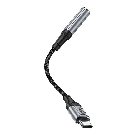 Переходник с Type-C на Jack 3.5мм, LS36, HOCO, длина: 12 см; вес: 6 г, черный