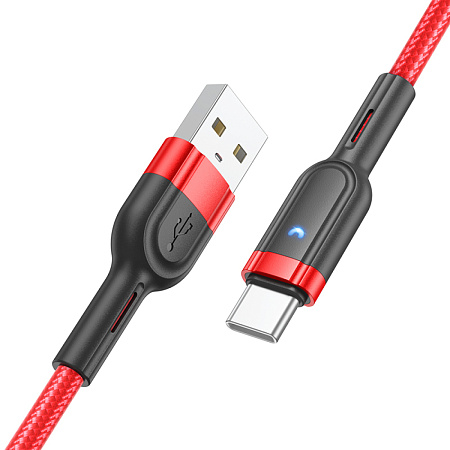 USB Кабель Type-C, HOCO, U117, 1.2м, красный