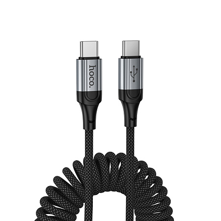 Кабель Type-C на Type-C, HOCO, X121, витой, 1.5м, 60W, черный