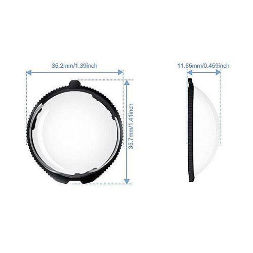 Защитное стекло для объективов экшн камеры Insta360 X5 (2 штуки), на штатные крепления, PULUZ