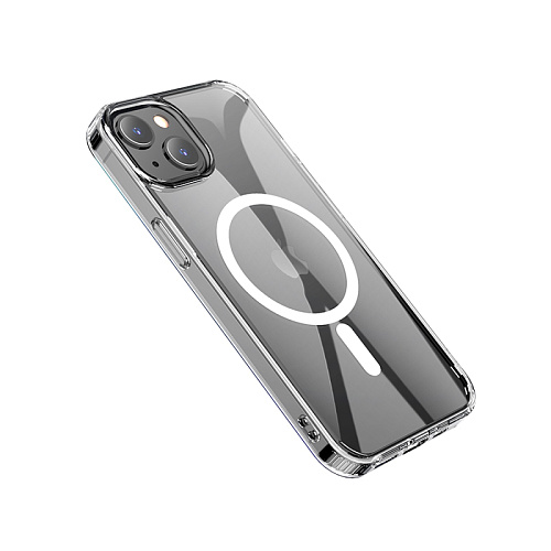 Чехол силиконовый для iPhone 14 (6.1), Магнитный (MagSafe), X-CASE, прозрачный
