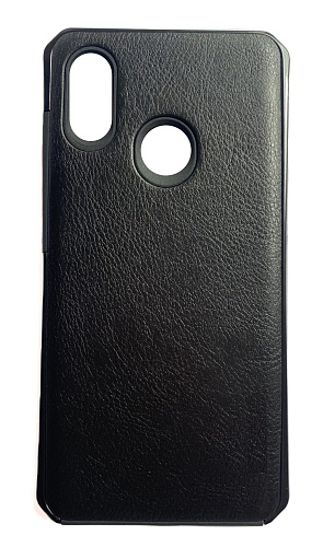 Чехол-накладка для Xiaomi Mi 8, под кожу черный