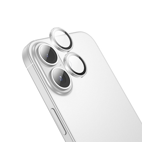 Защитное стекло для iPhone 16/16 Plus, V12 Plus, HOCO, на заднюю камеру, серебро
