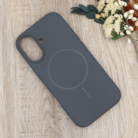 Чехол-накладка для iPhone 17, Silicon Case, магнитный (MagSafe), без лого, X-CASE, угольно-серый