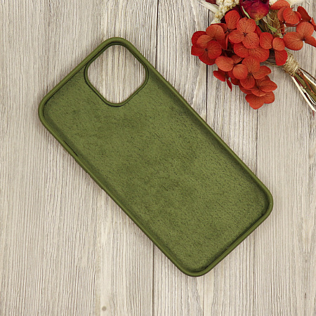 Чехол - накладка для iPhone 13, Silicon Case, без лого, хаки