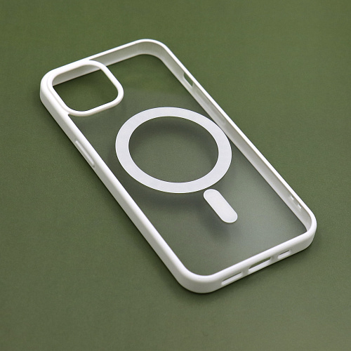 Чехол силиконовый для iPhone 14 (6.1), Магнитный (MagSafe), X-CASE, белый