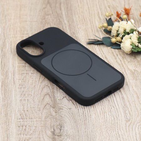 Чехол-накладка для iPhone 17, Silicon Case, магнитный (MagSafe), с дизайном, без лого, X-CASE, черный