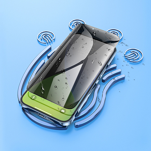 Защитное стекло на iPhone 13 (6.1)/13 Pro/14/16e, A777 Plus, HOCO, антишпионское, черное