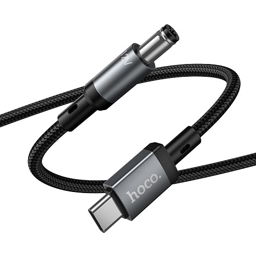 Кабель USB-C на круглое отверстие 5.5 * 2.5/5.5 * 2.1, 12V, X129, HOCO, заряжать настольные лампы, бритвы и т.д., черный