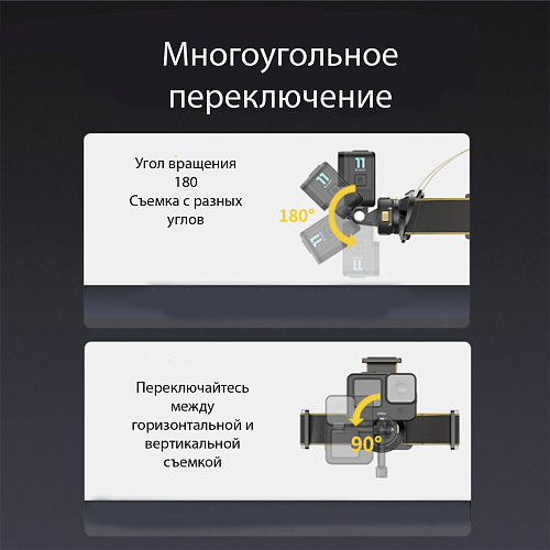 Магнитное быстроразъемное налобное крепление для GoPro и других экшн камер, PULUZ, черный