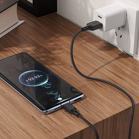 USB Кабель Type-C, HOCO, X90, 1м, силиконовый, черный