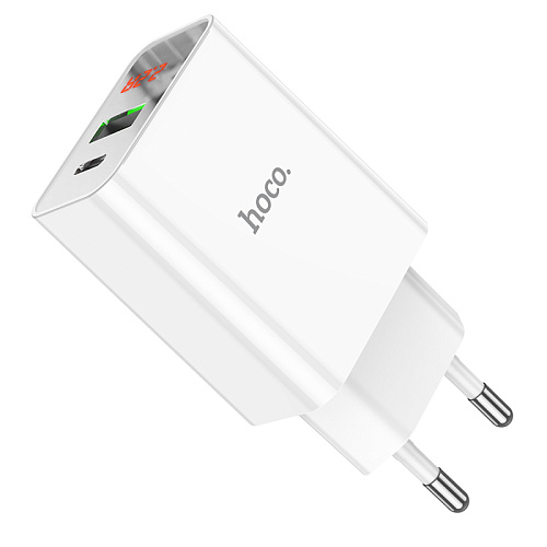 Сетевое зарядное устройство, 1 PD 20W + 1 USB 3.0 QC (C100A), HOCO, белый