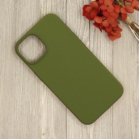 Чехол - накладка для iPhone 13, Silicon Case, без лого, хаки