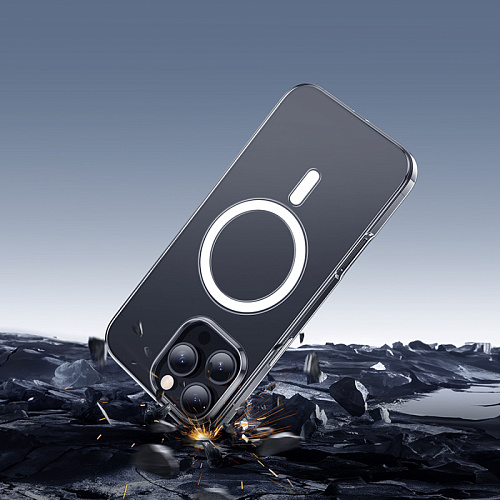 Чехол для iPhone 16 Pro, PC+TPU, Магнитный (MagSafe), AS4, HOCO, прозрачный