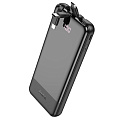 Универсальный Доп. Аккумулятор 10000mAh, J114, HOCO, 1 USB (5V/2.0A), кабель Lightning/Type-C/Micro, черный