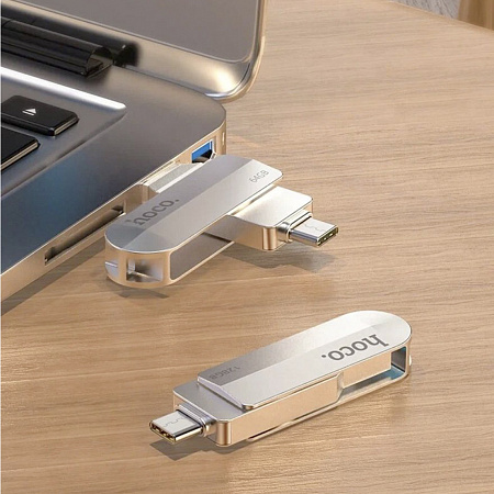 USB Flash Drive 128GB Smart Type-C (UD10) 2 в 1, скорость записи 15-30 МБ/С, скорость чтения 80-120МБ/С
